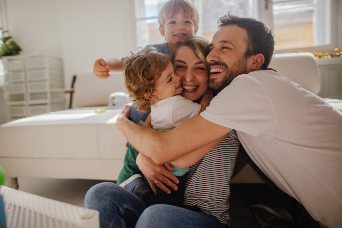 Happy family at home